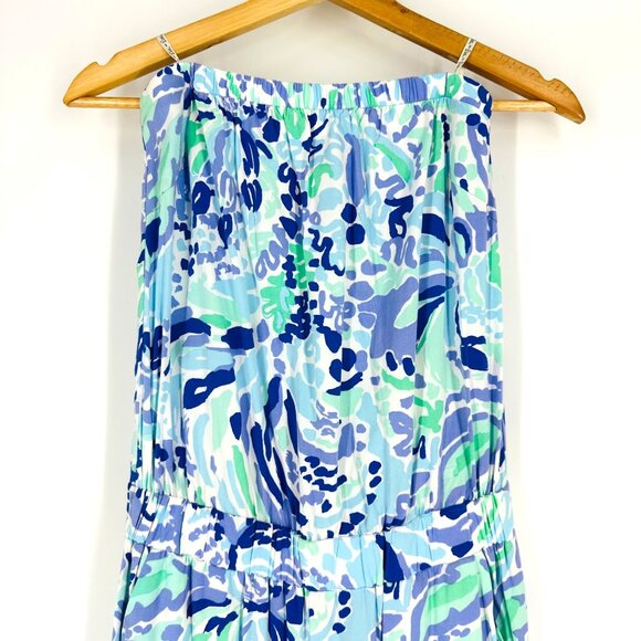 Lilly Pulitzer Womens Emiko Strapless jumpsuit in Lillys Lilac Nice Ink Size XS - Picture 5 of 11